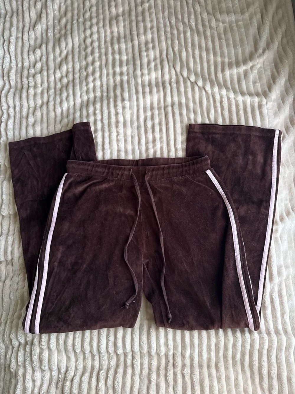 Vintage Y2K velour pink and brown sporty track pants